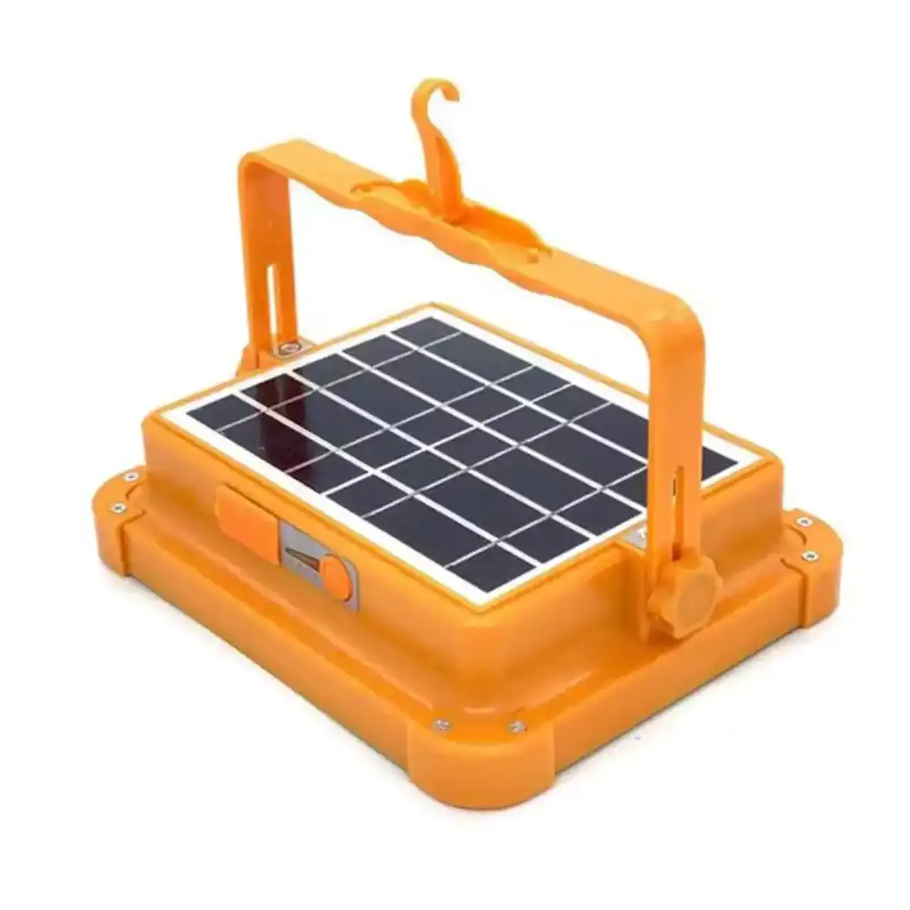 چراغ شارژی کمپینگ پایه دار مدل Solar 1000w (دارای پنل خورشیدی) - نارنجی