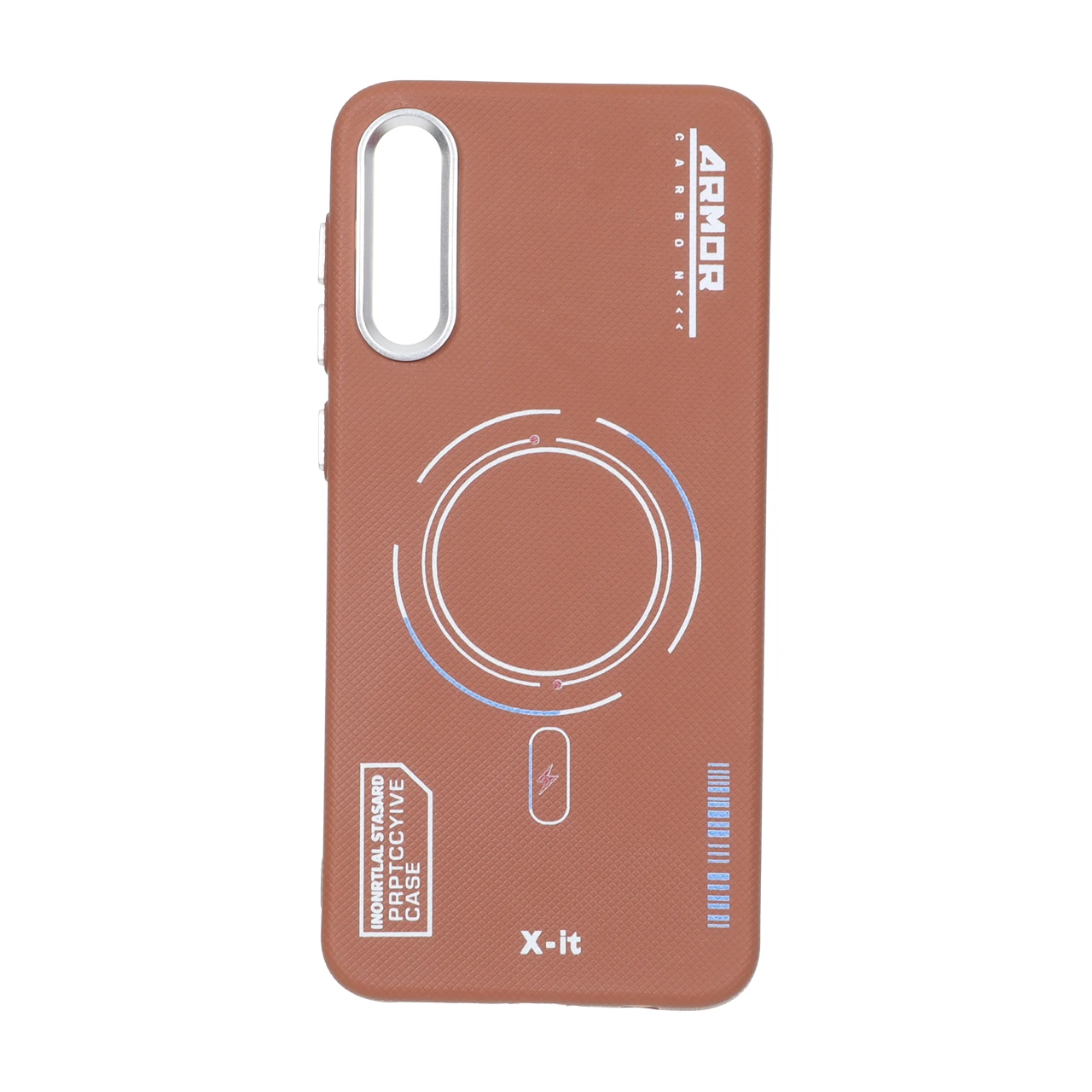 قاب Armor سوزنی لنز سیلور طرح مگ سیف Samsung Galaxy A50 / A50s / A30s - قهوه ای