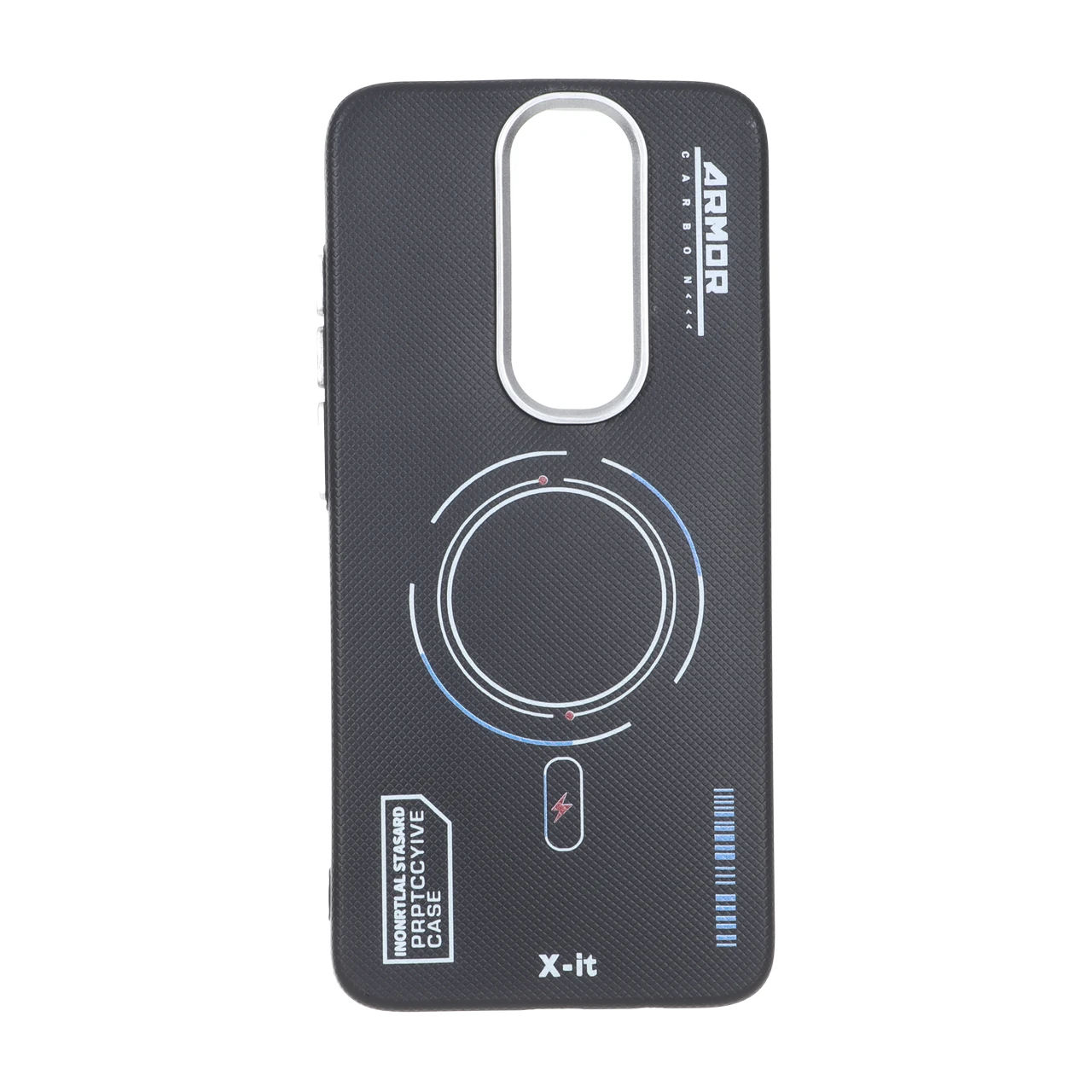 قاب Armor سوزنی لنز سیلور طرح مگ سیف Xiaomi Redmi Note 8 Pro - مشکی