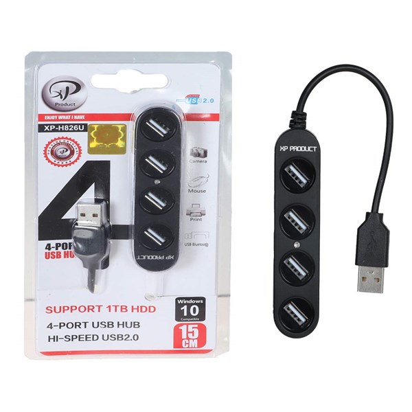 هاب 4 پورت XP Product USB2.0 مدل XP-H826U - مشکی