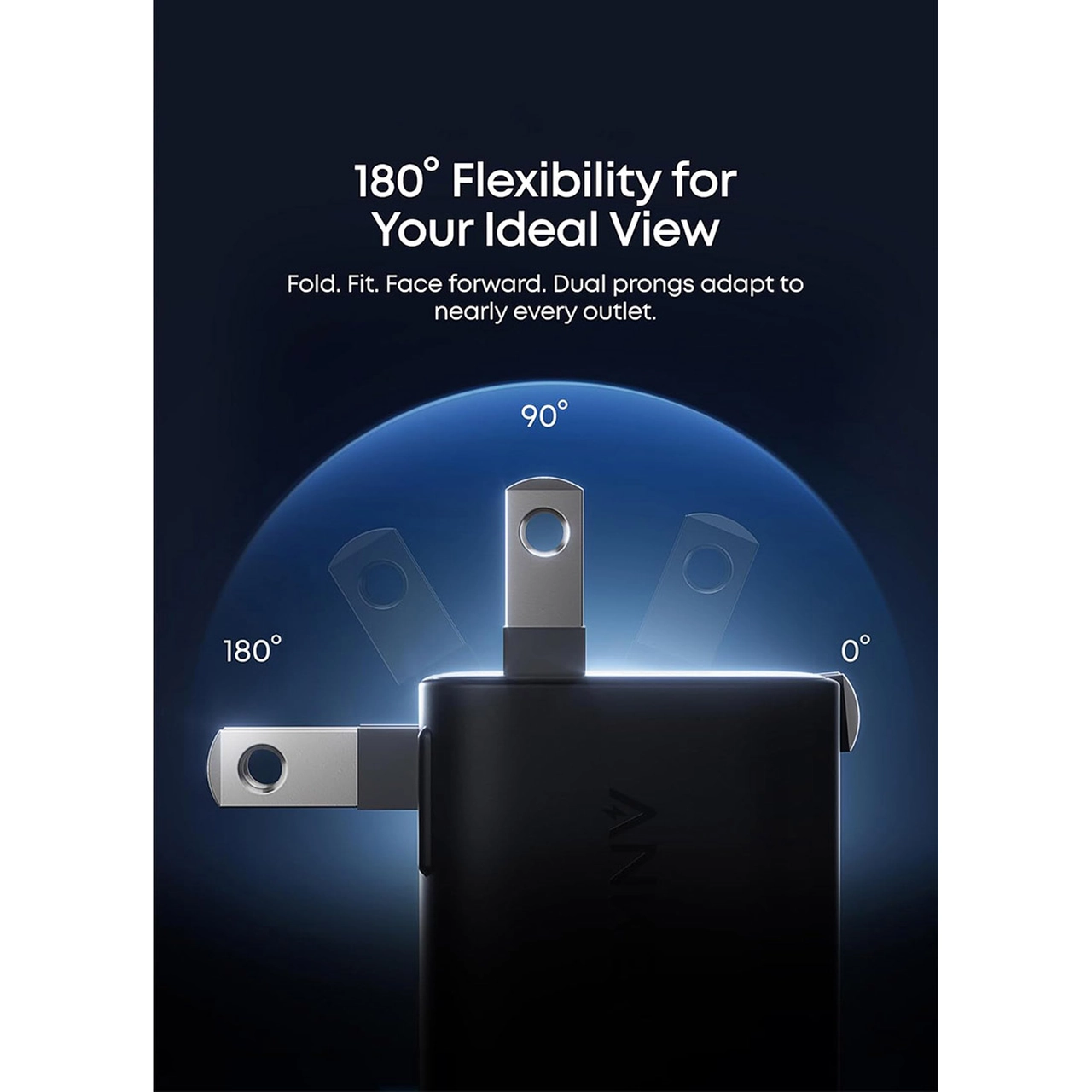 شارژر دیواری فست تک پورت ANKER مدل A121DP11 Nano Charger Foldable 180° 45W - مشکی (گارانتی شش ماهه ایویز)