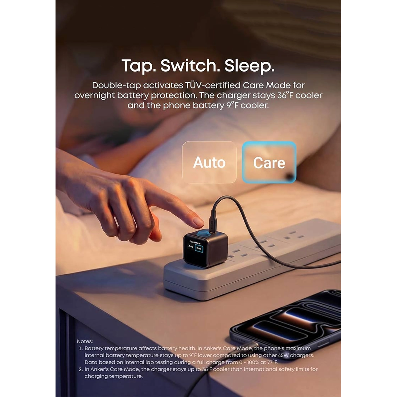 شارژر دیواری فست تک پورت ANKER مدل A121DP11 Nano Charger Foldable 180° 45W - مشکی (گارانتی شش ماهه ایویز)