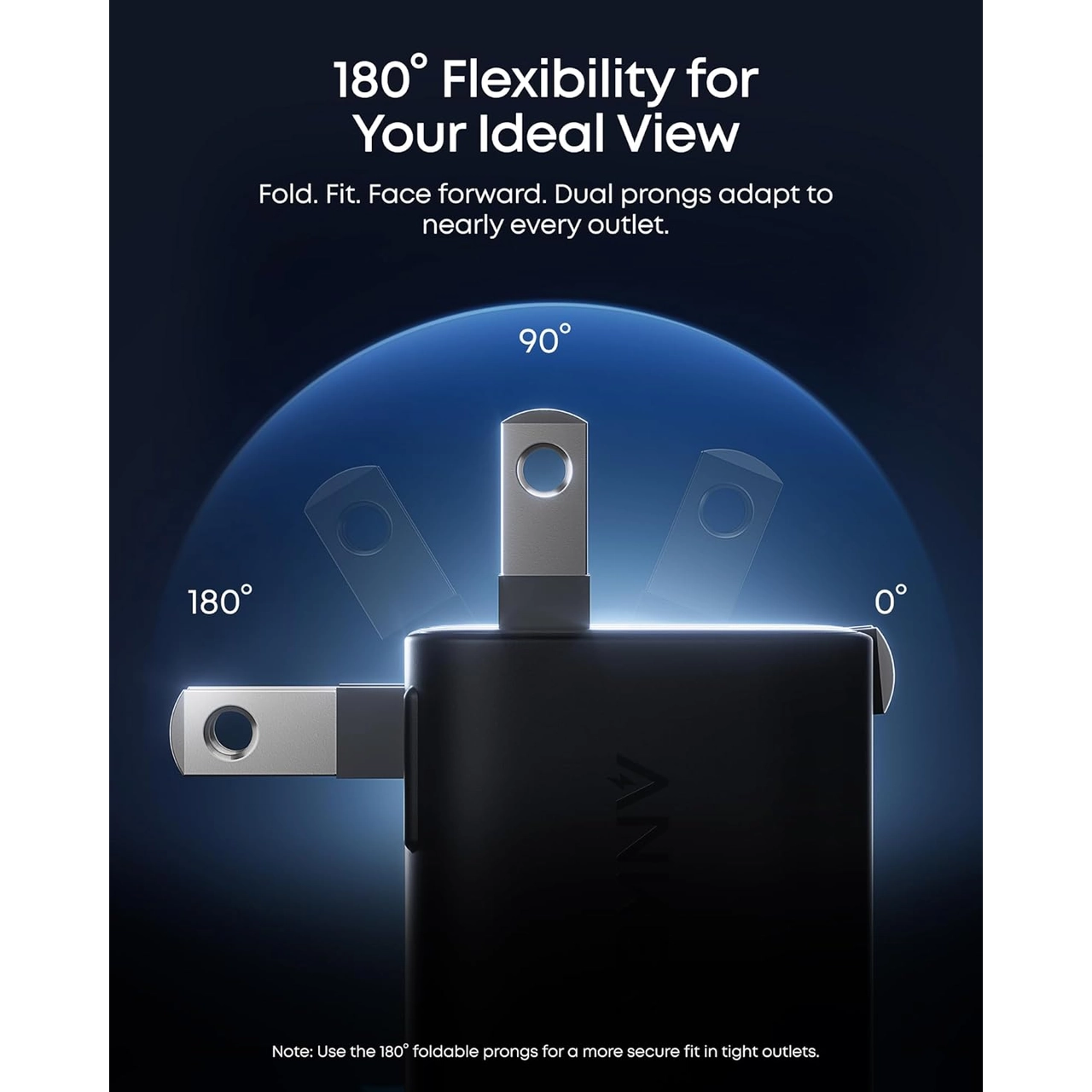 شارژر دیواری فست تک پورت ANKER مدل A121DP21 Nano Charger Foldable 180° 45W - سفید (گارانتی شش ماهه ایویز)