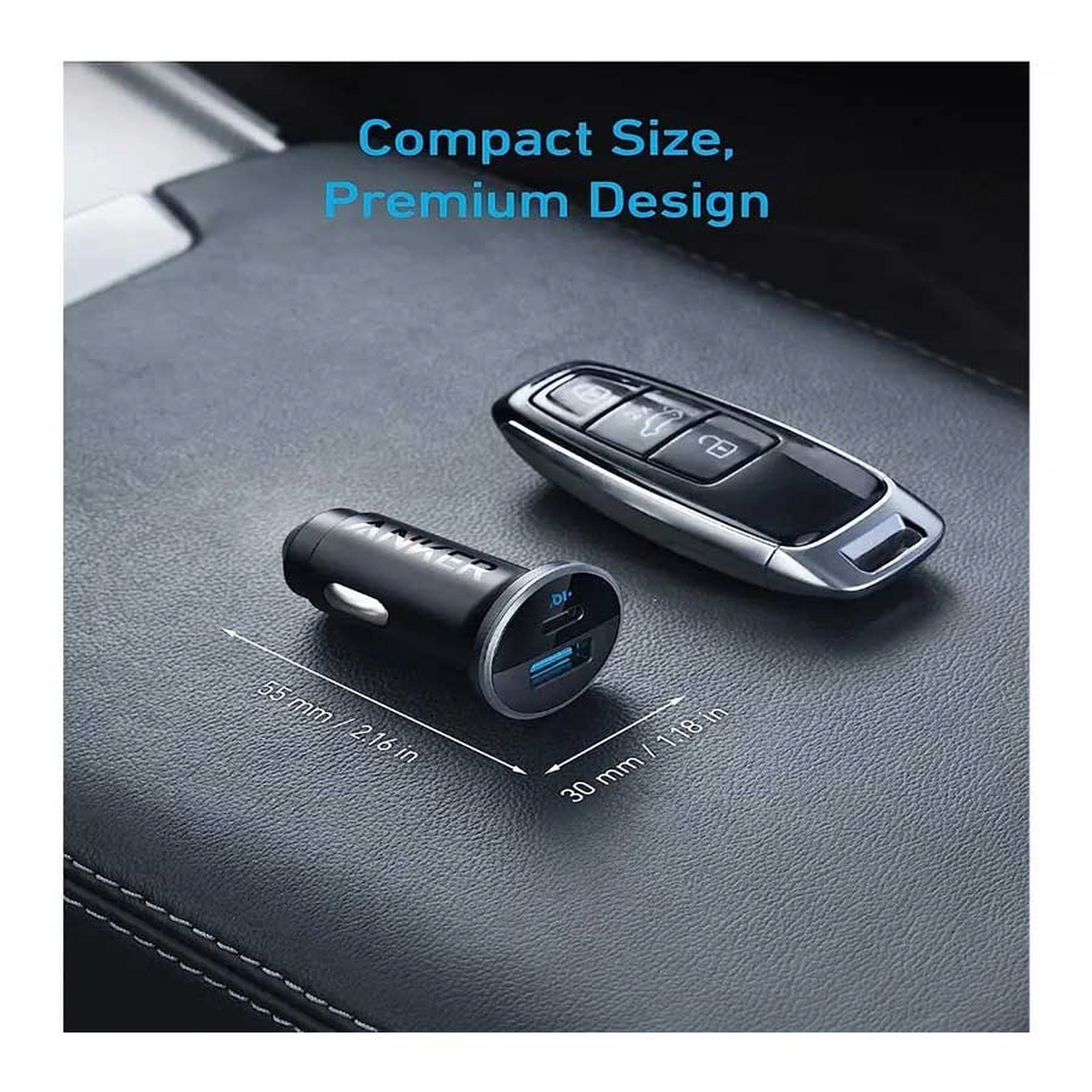 شارژر فندکی فست دو پورت ANKER مدل A2735H11 52.5W و تکنولوژی IQ3 - مشکی (گارانتی شش ماهه ایویز)