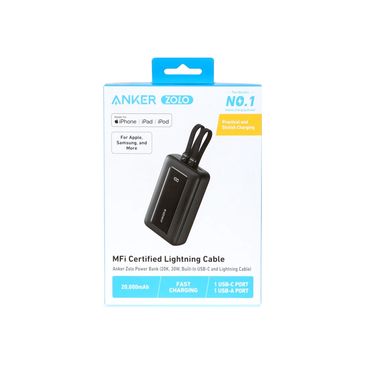 پاور بانک فست شارژ ANKER 20000mAh مدل A1681H11 30W - مشکی (گارانتی 18ماهه شرکتی)