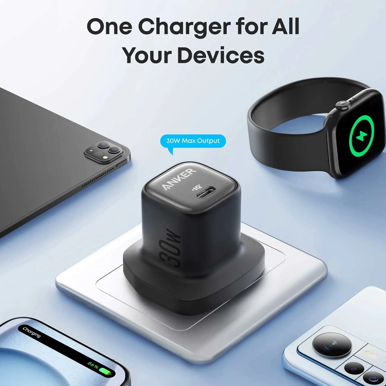 شارژر دیواری PD و فست تک پورت ANKER مدل A2698K11 با توان 30W و تکنولوژی IQ3 - مشکی (گارانتی 18 ماهه شرکتی)