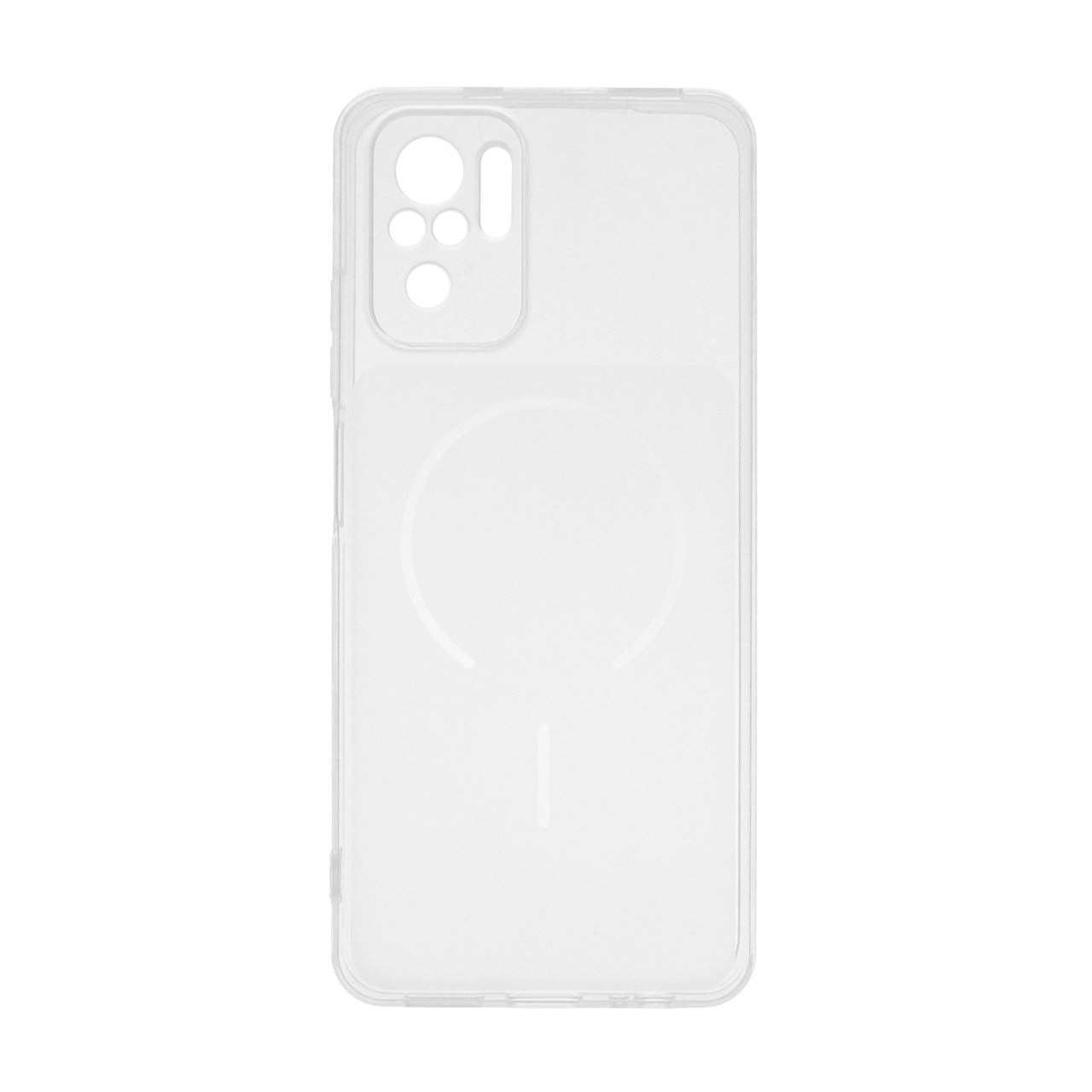 قاب ژله ای شفاف مستطیلی طرح مگ سیف محافظ لنزدار Xiaomi Redmi Note 10 4G / Redmi Note 10S / Poco M5S
