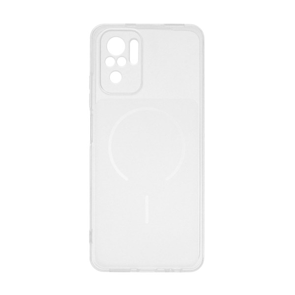 قاب ژله ای شفاف مستطیلی طرح مگ سیف محافظ لنزدار Xiaomi Redmi Note 10 4G / Redmi Note 10S / Poco M5S