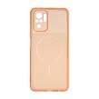 قاب ژله ای شفاف مستطیلی طرح مگ سیف محافظ لنزدار Xiaomi Redmi Note 10 4G / Redmi Note 10S / Poco M5S - نارنجی