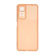 قاب ژله ای شفاف مستطیلی طرح مگ سیف محافظ لنزدار Xiaomi Redmi Note 12 Pro 4G / Redmi Note 11 Pro - نارنجی