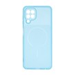 قاب ژله ای شفاف مستطیلی طرح مگ سیف محافظ لنزدار Samsung Galaxy A22 4G / M22 / M32 4G / F22 - آبی