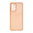 قاب ژله ای شفاف مستطیلی طرح مگ سیف محافظ لنزدار Samsung Galaxy A52 / A52s - نارنجی