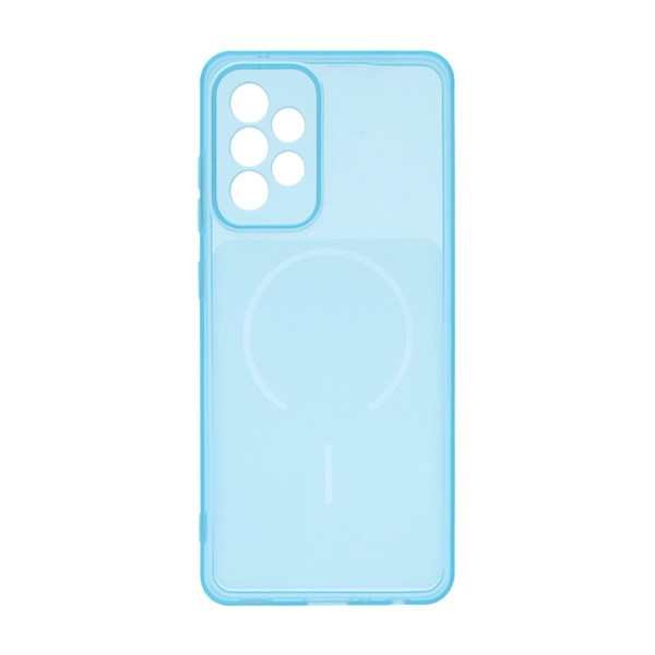 قاب ژله ای شفاف مستطیلی طرح مگ سیف محافظ لنزدار Samsung Galaxy A52 / A52s - آبی