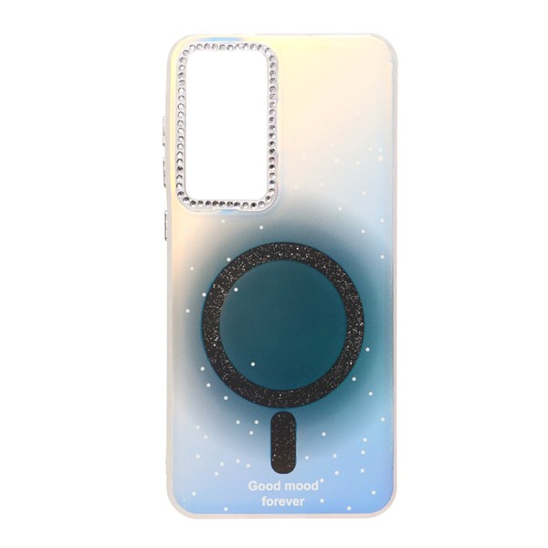 قاب Good Mood هولوگرامی لنز نگین دار طرح مگ سیف شاین Samsung Galaxy S25 FE - مشکی