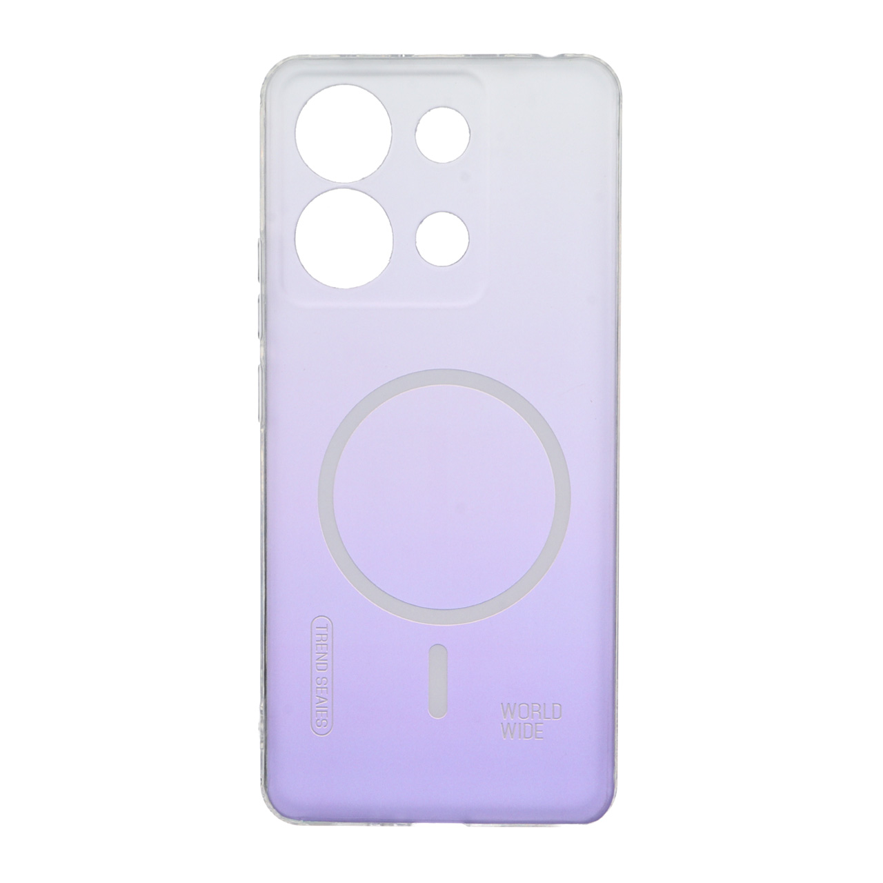 قاب World Wide مات طرح مگ سیف محافظ لنزدار Xiaomi Redmi Note 13 4G - بنفش روشن