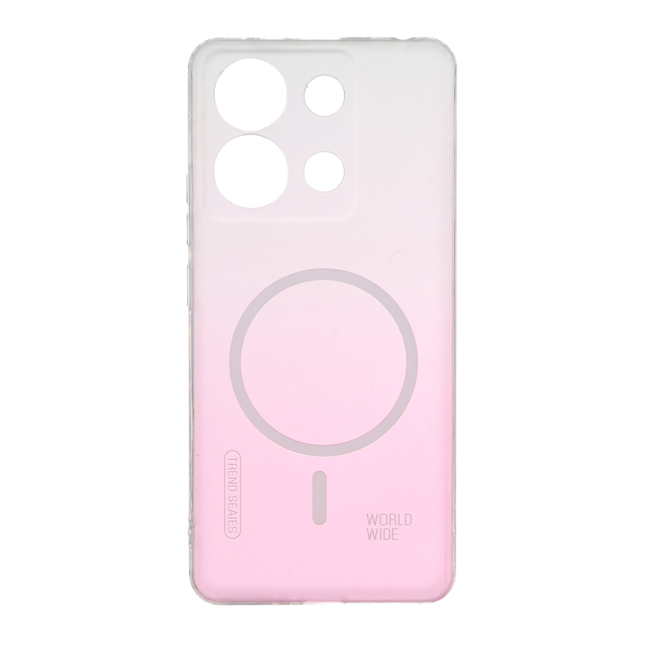قاب World Wide مات طرح مگ سیف محافظ لنزدار Xiaomi Redmi Note 13 4G - صورتی