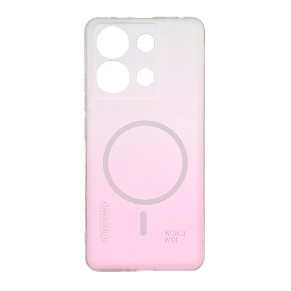 قاب World Wide مات طرح مگ سیف محافظ لنزدار Xiaomi Redmi Note 13 4G - صورتی