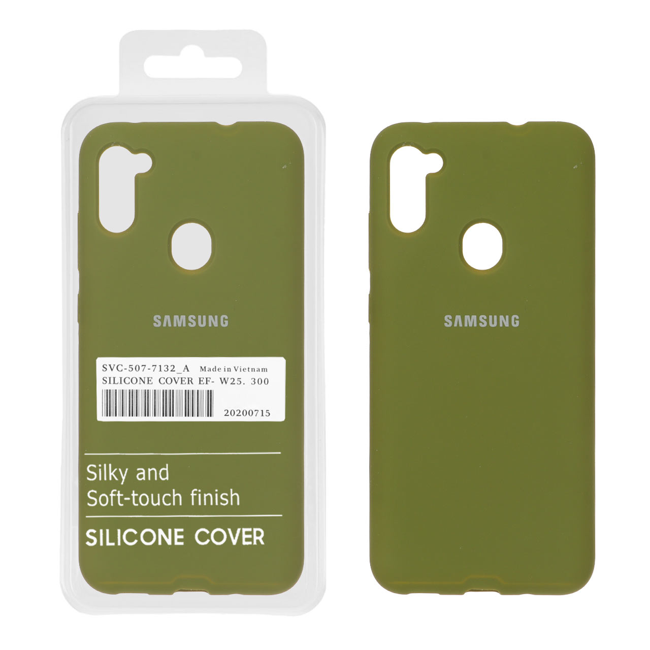 قاب سیلیکونی پاک کنی اورجینال درجه یک Samsung Galaxy A11 / M11 - سبز زیتونی (پک دار)