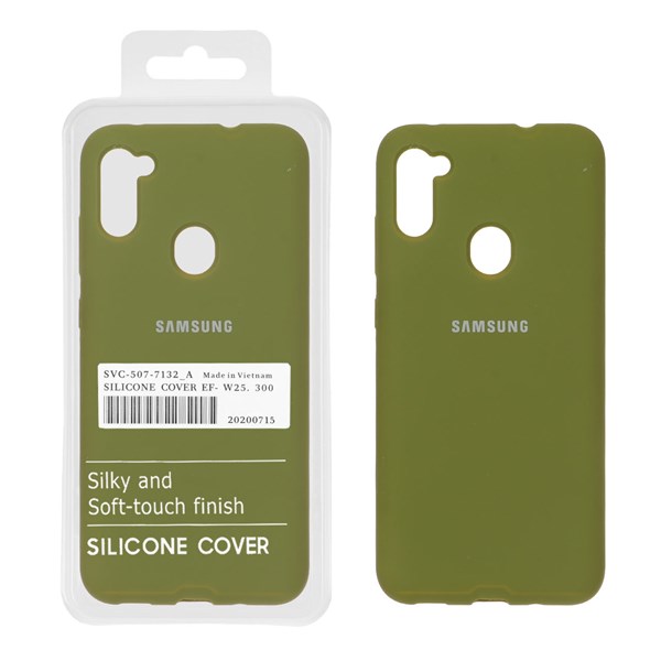 قاب سیلیکونی پاک کنی اورجینال درجه یک Samsung Galaxy A11 / M11 - سبز زیتونی (پک دار)