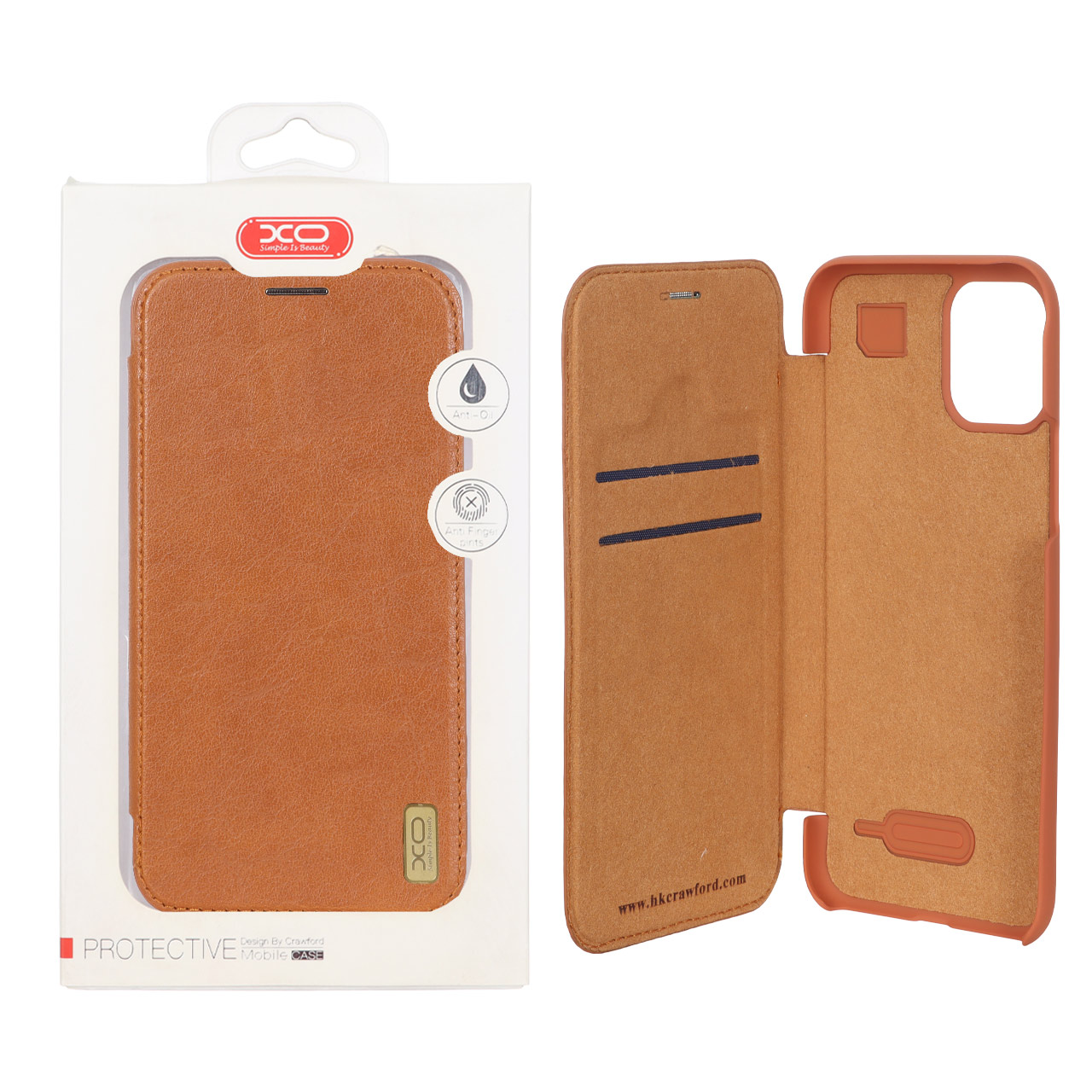 کیف موبایل چرمی XO داخل مخمل Apple iPhone 11 Pro - عسلی (پک دار)