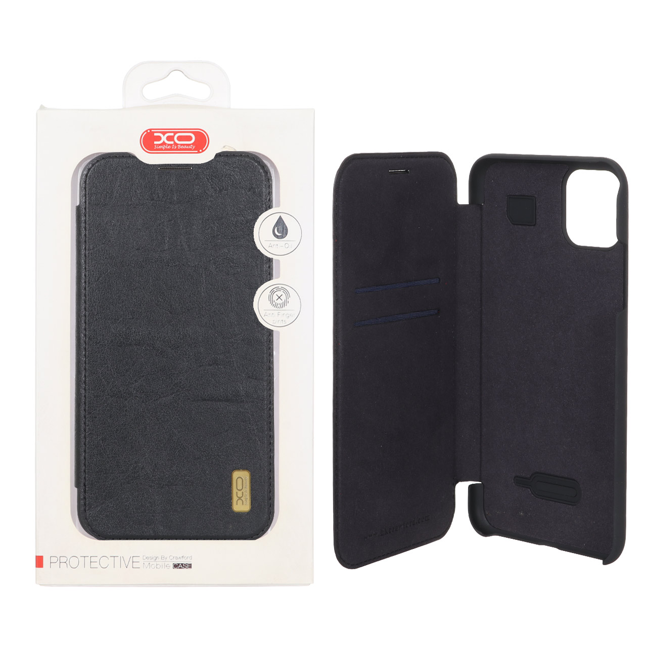 کیف موبایل چرمی XO داخل مخمل Apple iPhone 11 Pro Max - مشکی (پک دار)