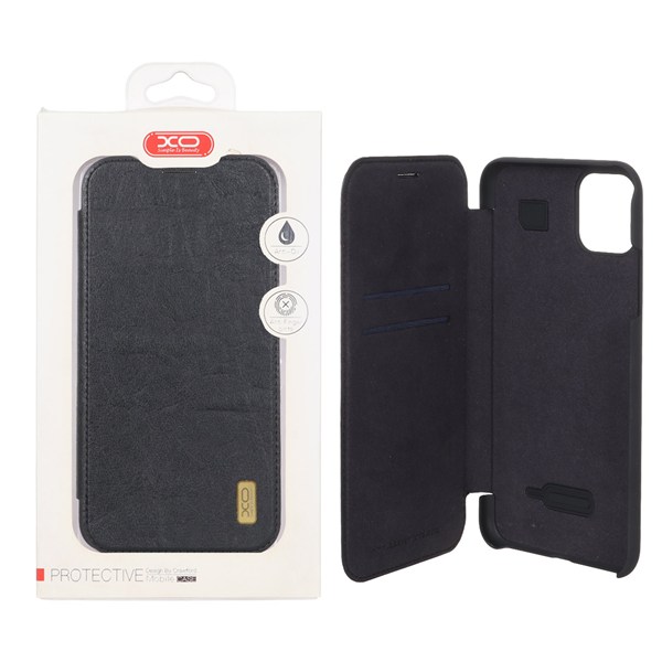کیف موبایل چرمی XO داخل مخمل Apple iPhone 11 Pro Max - مشکی (پک دار)