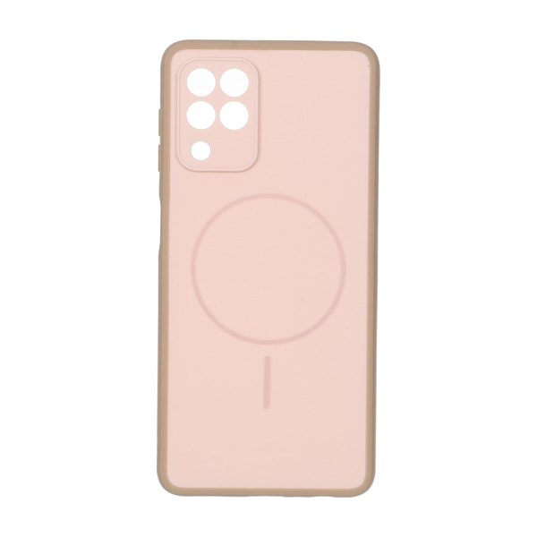 قاب طرح مگ سیف محافظ لنز برجسته Samsung Galaxy A22 4G / M22 / M32 4G / F22 - کرم نارنجی