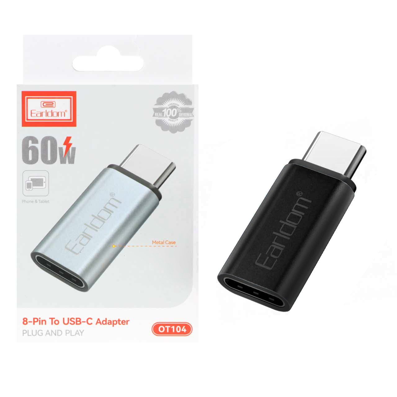 تبدیل Earldom Type-C To Lightning مدل OT104 - مشکی
