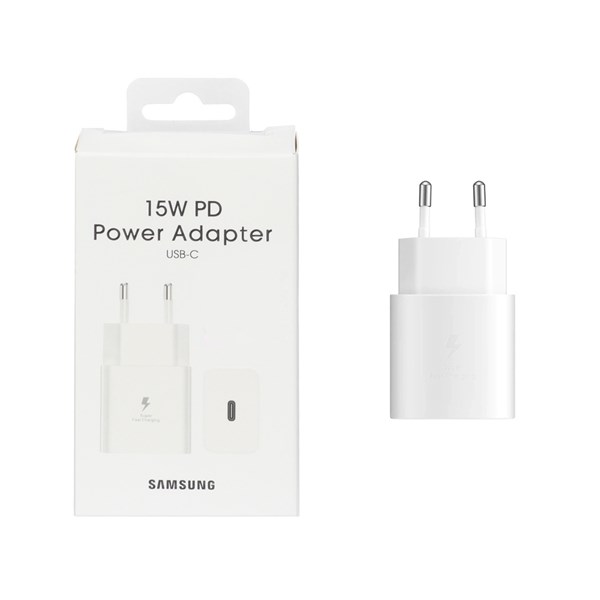 شارژر دیواری فست و PD تک پورت SAMSUNG مدل T1510 15W - سفید (کارکرده)