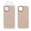 قاب سیلیکونی پاک کنی اورجینال درجه یک دور لنز نگین دار Apple iPhone 13 / iPhone 14 - صحرایی (پک دار)