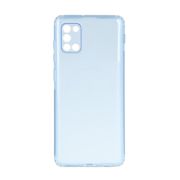 قاب ژله ای شفاف مستطیلی طرح مگ سیف Spark مدل Samsung Galaxy A31 - آبی