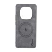 قاب Crystal طرح چرم MagSafe مدل Xiaomi Redmi Note 15 - خاکستری