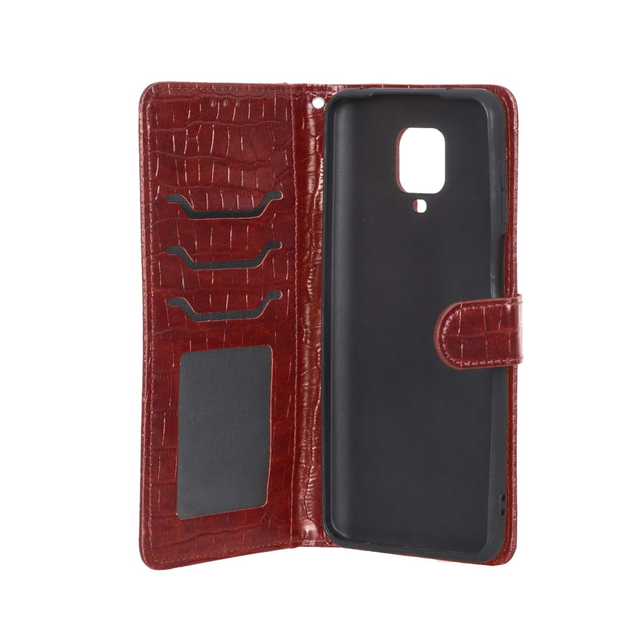 کیف موبایل مگنتی کروکو MNC مدل Xiaomi Redmi Note 9S / Redmi Note 9 Pro / Redmi Note 9 Pro Max - زرشکی