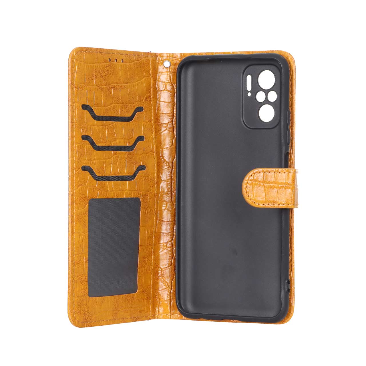 کیف موبایل مگنتی کروکو MNC مدل Xiaomi Redmi Note 10 4G / Redmi Note 10S / Poco M5S - عسلی