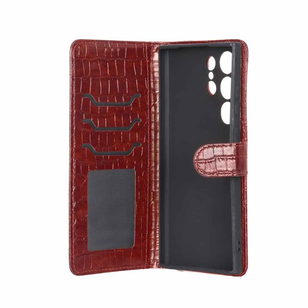 کیف موبایل مگنتی کروکو MNC مدل Samsung Galaxy S23 Ultra - زرشکی