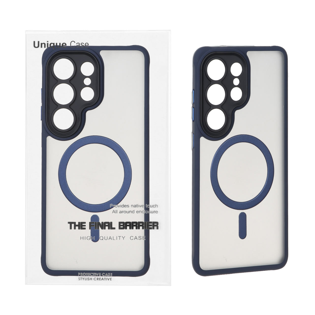 قاب اورجینال Unique Case مات MagSafe محافظ لنزدار Samsung Galaxy S26 Ultra - سرمه ای (پک دار)