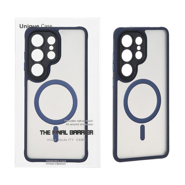 قاب اورجینال Unique Case مات MagSafe محافظ لنزدار Samsung Galaxy S26 Ultra - سرمه ای (پک دار)