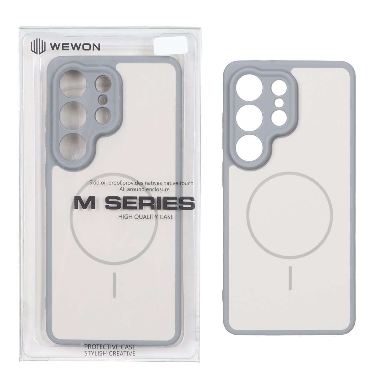 قاب اورجینال Wowen محافظ لنز برجسته M Series MagSafe مدل Samsung Galaxy S26 Ultra - خاکستری (پک دار) - MPS