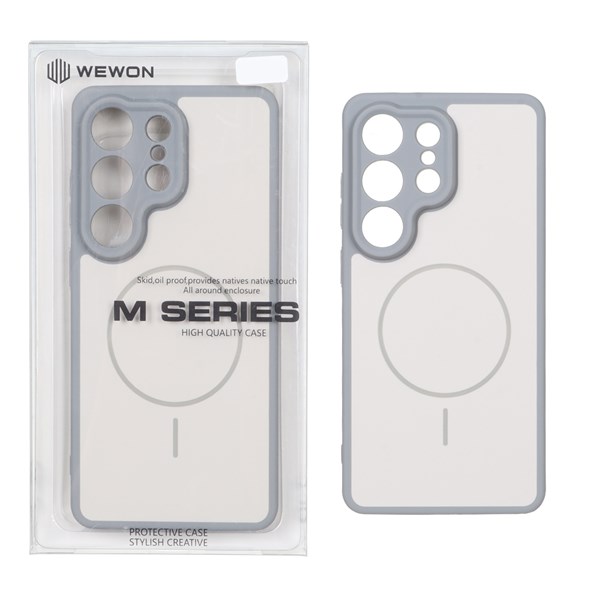 قاب اورجینال Wowen محافظ لنز برجسته M Series MagSafe مدل Samsung Galaxy S26 Ultra - خاکستری (پک دار) - MPS