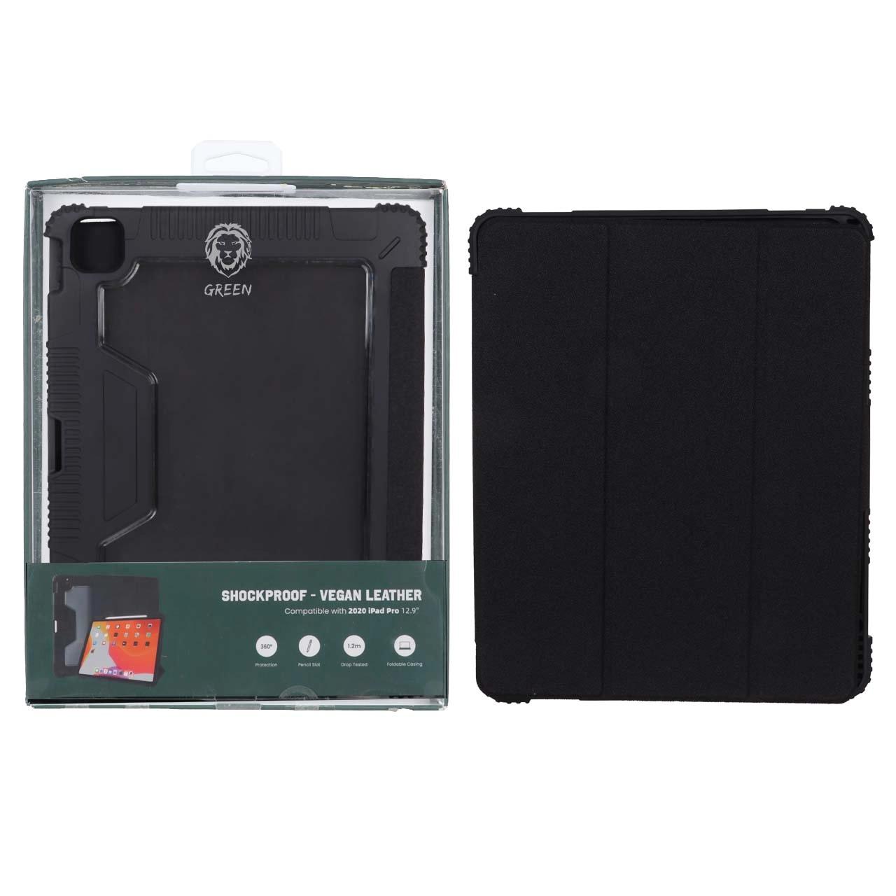 کاور "12.9 Green Lion iPad Pro 2020 مدل GNSPIPA129BK - مشکی - MN (پک ضعیف)