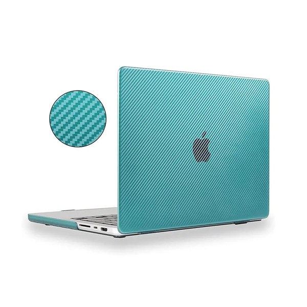 کاور "13 Green Lion MacBook Pro 2020 مدل Carbon Fiber Grain GNCFM13P20CYN - سبز - MN (پک ضعیف)