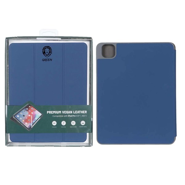 کاور(2020) "10.9 Green Lion iPad 11 (2020&2021) & iPad Air مدل PREMIUM VEGAN LEATHER - آبی - MN (پک ضعیف)