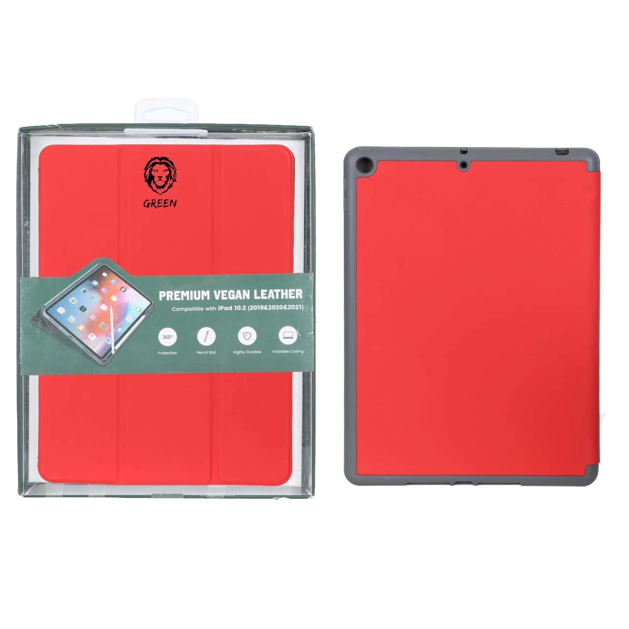 کاور (2021&2020&2019) "10.2 Green Lion iPad - قرمز - MN (پک ضعیف)