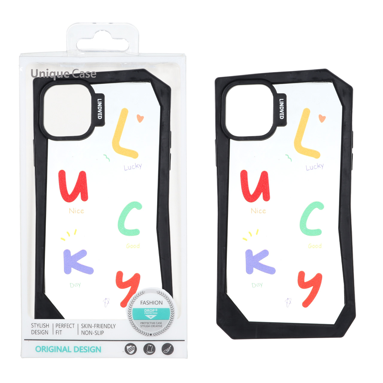 قاب Lindved شفاف طرح دار Apple iPhone 12 Pro / iPhone 12 - کد 28 (پک دار)