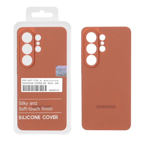 قاب سیلیکونی پاک کنی اورجینال Master Quality مدل Samsung Galaxy S26 Ultra - قهوه ای روشن (پک دار)