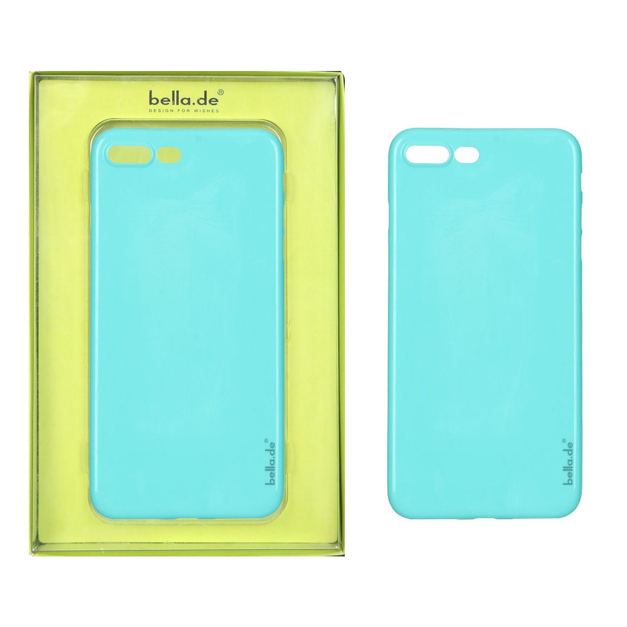 قاب Bella.de ژله ای Apple iPhone 7 Plus / iPhone 8 Plus - سبزآبی (پک دار)