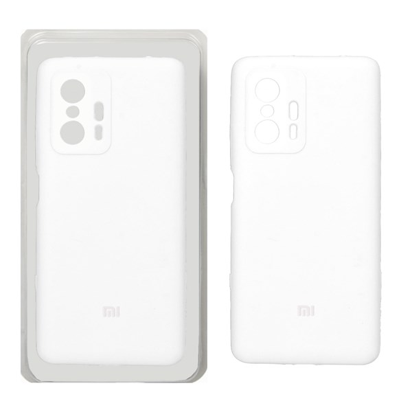 قاب سیلیکونی پاک کنی محافظ لنزدار اورجینال Xiaomi Mi 11T / Mi 11T Pro - سفید (پک دار)