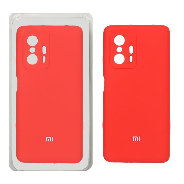 قاب سیلیکونی پاک کنی محافظ لنزدار اورجینال Xiaomi Mi 11T / Mi 11T Pro - قرمز (پک دار)