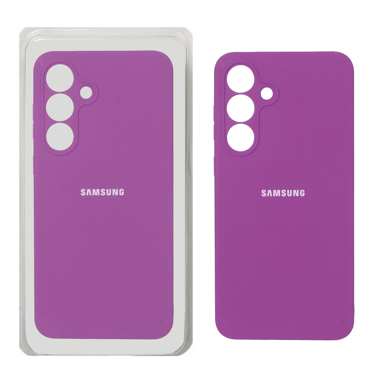 قاب سیلیکونی پاک کنی محافظ لنزدار اورجینال Samsung Galaxy S25 FE - ارغوانی (پک دار)
