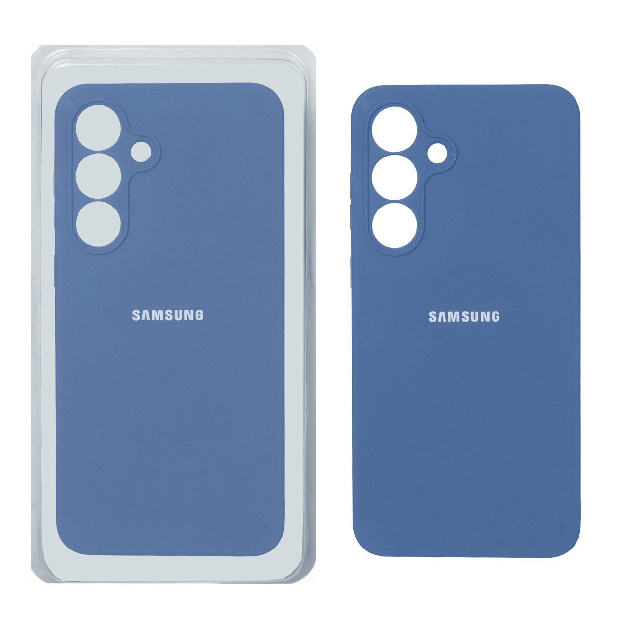 قاب سیلیکونی پاک کنی محافظ لنزدار اورجینال Samsung Galaxy S25 FE - آبی تیره (پک دار)